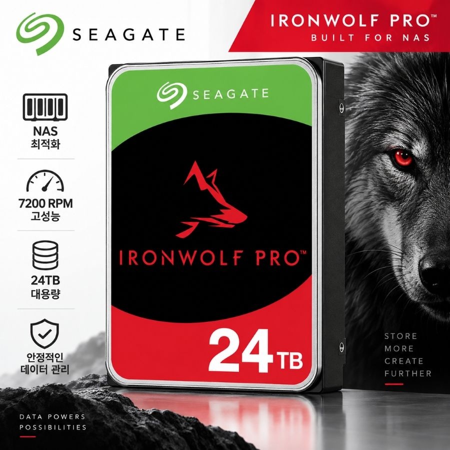[해외] 씨게이트 IronWolf Pro 24TB NAS HDD 관부가세포함