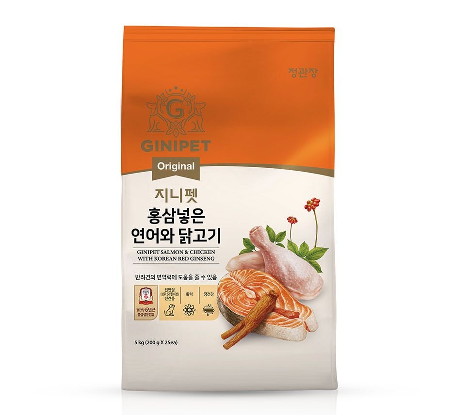 정관장 지니펫 오리지널 홍삼넣은 연어와 닭고기 5kg 면역력 홍삼 가수분해 저알러지