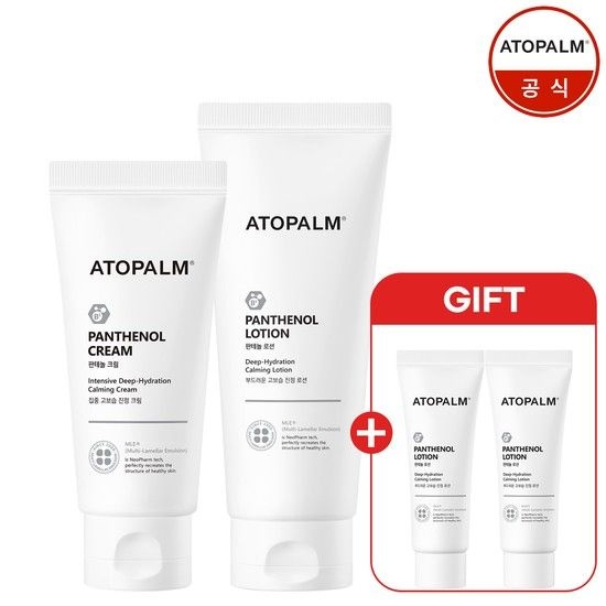 아토팜 판테놀 크림 80ml+판테놀 로션 180ml 세트 (Gift. 판테놀 로션 23ml 2개)