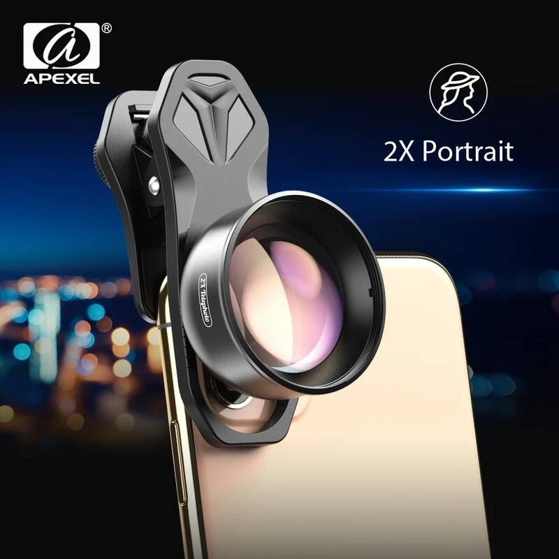 APEXEL [해외] 스마트폰접사렌즈 휴대폰 핸드폰 APEXEL 2X 인물 망원경 렌즈 전문 망원 줌 iPhone CPL 스타 필터 삼성 스마트 폰