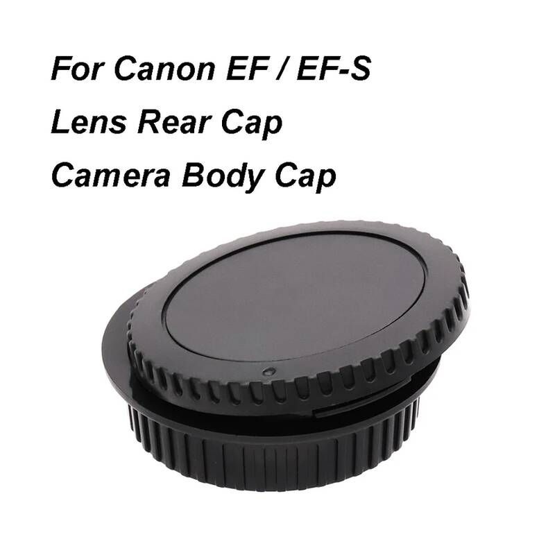 LingoFoto [해외] 웹캠커버 카메라 가리개 Canon EOS EF EF-S 렌즈 후면 캡 바디 세트 검은색 덮개 뚜껑 5D 6D 90D 로고