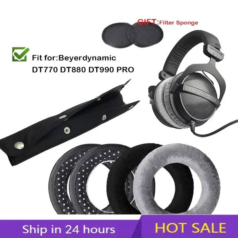 [해외] 이어캡 이어폰 고무캡 DT770 교체용 이어 패드 쿠션 beyerdynamic DT990 DT880 PRO 헤드폰 게이머 헤드밴드 호환