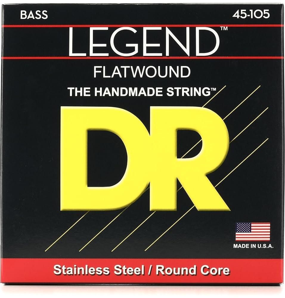 [해외] DR Strings Legend- 광택 플랫와운드 스테인리스 스틸 베이스 스트링: 미디엄 45-105 (FL-45) 443896