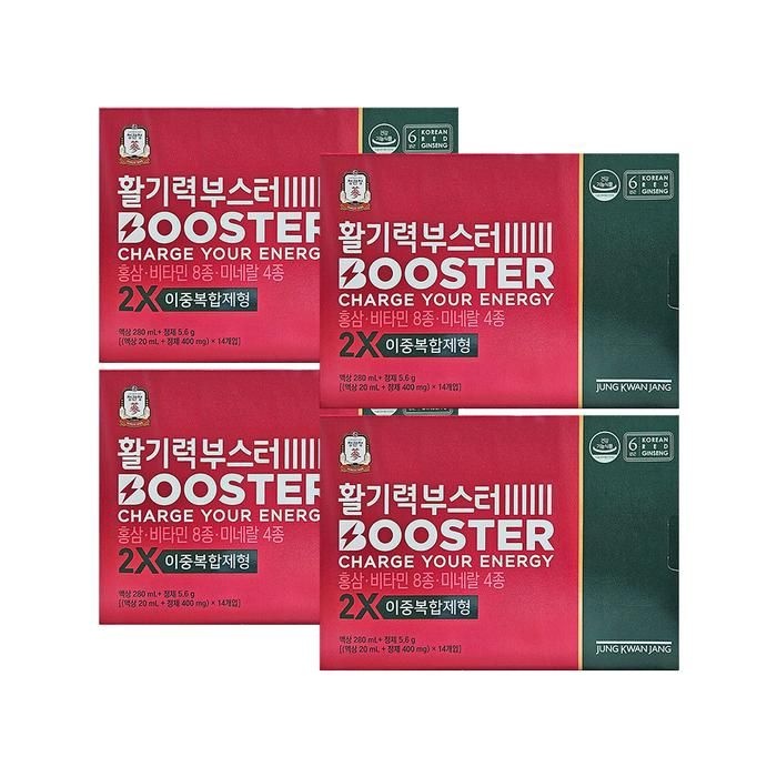 [오늘출발] 정관장 활기력 부스터 액상 20ml + 정제 400mg x 14개입 x 4박스
