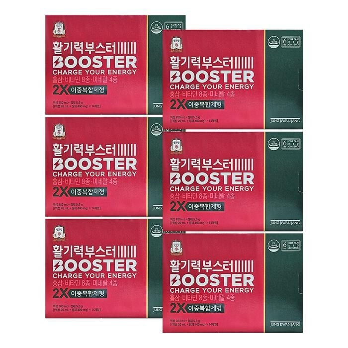 [오늘출발] 정관장 활기력 부스터 액상 20ml + 정제 400mg x 14개입 x 6박스