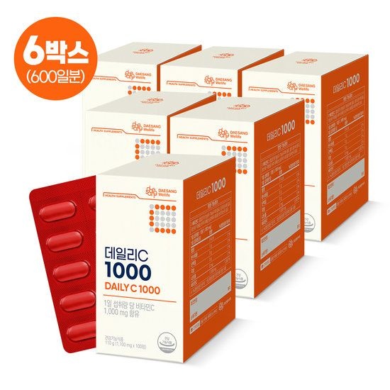 대상웰라이프 대상 데일리C 1000(1,100 mg x 100정) 6박스