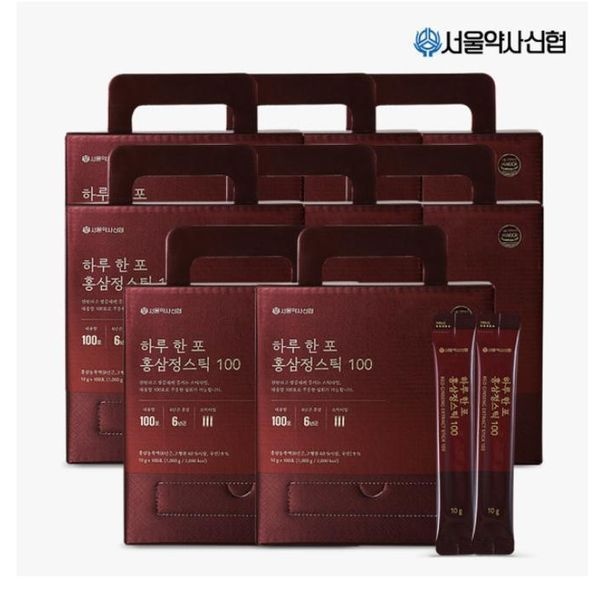 [하프클럽]국내산 6년근 하루 한포 홍삼정 스틱100 10g 100포 x 8세트 (총 800포) 선물세트