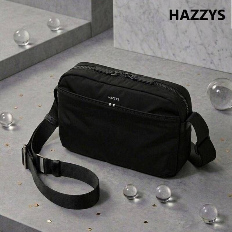 [백화점 상점] 헤지스 ACC [HATCH-BAG] 블랙 나일론 크로스백 HJBA6F345BK