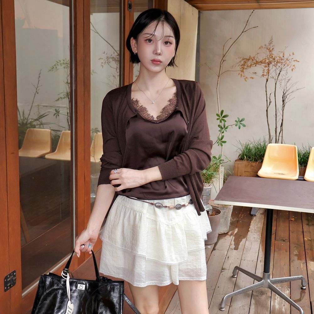 레이어드 니트 가디건 EMQ9EPO220