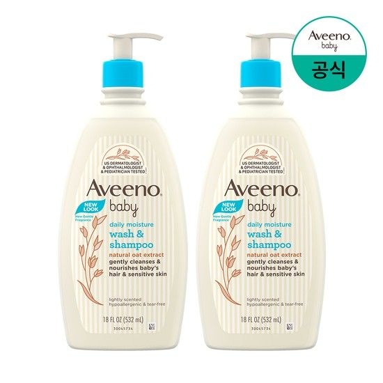 아비노 베이비 데일리 모이스춰 워시&샴푸 532ml x2