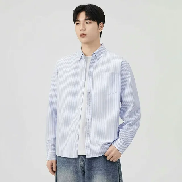 인터메조 옥스포드 기본 스트라이프 코튼 셔츠 2종택1 IMFFMDS153