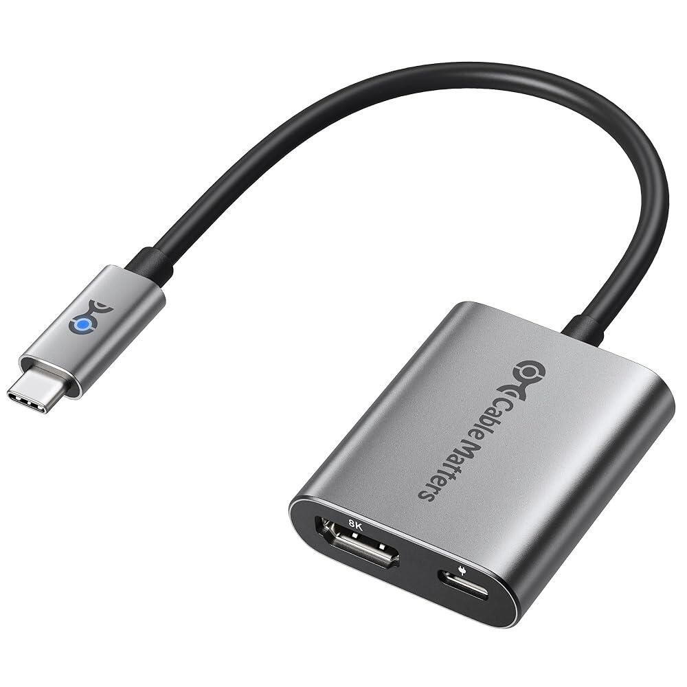 [해외] Cable Matters 48Gbps USB C to HDMI 2.1 어댑터, 100W 충전, 4K 240Hz /8K 60Hz HDR - 썬더볼트 4 아이폰 16/15 프로 맥스와 호환 (모든