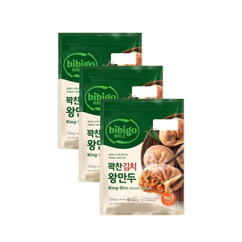 CJ제일제당 [CJ] 비비고 꽉찬 왕만두 김치 1.05kg x3개