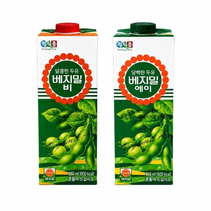 [가공식품] 베지밀 담백한 A + 달콤한 B 두유 950ml, 12개