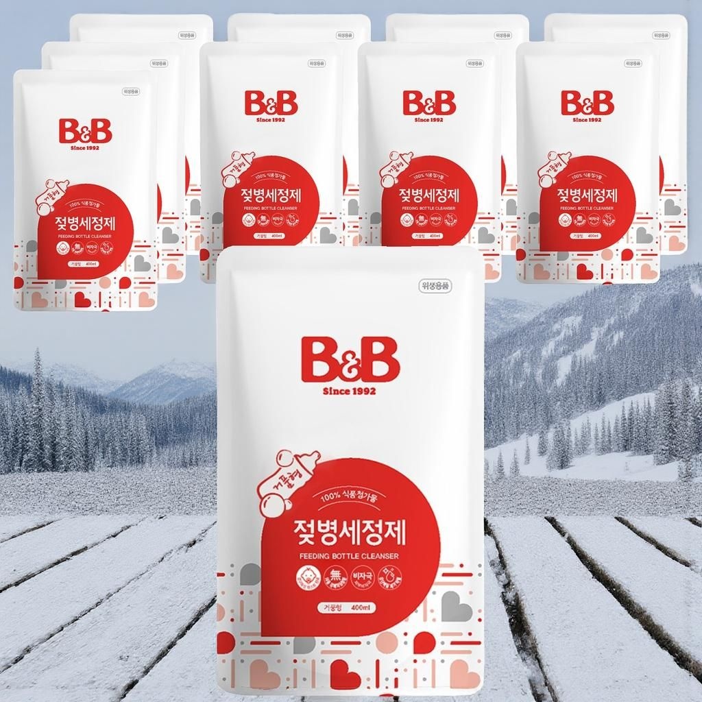 [오늘출발] 비앤비 젖병세제 젖병세정제 거품형 리필 400ml 10개