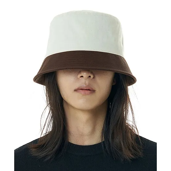 LUOESPAC 오버핏 투톤 버킷햇 (브라운)
