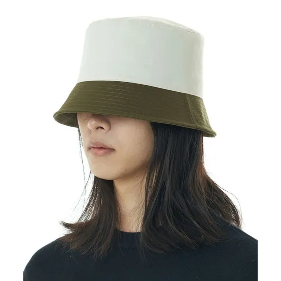 LUOESPAC 오버핏 투톤 버킷햇 (카키)