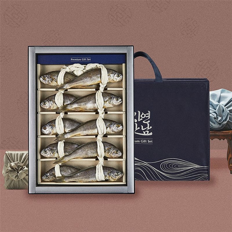 청담애프엔씨 자연맛남 [물맛남] 영광굴비 선물세트 10미 1kg (지함/채반/부직포가방/20-21cm내외)