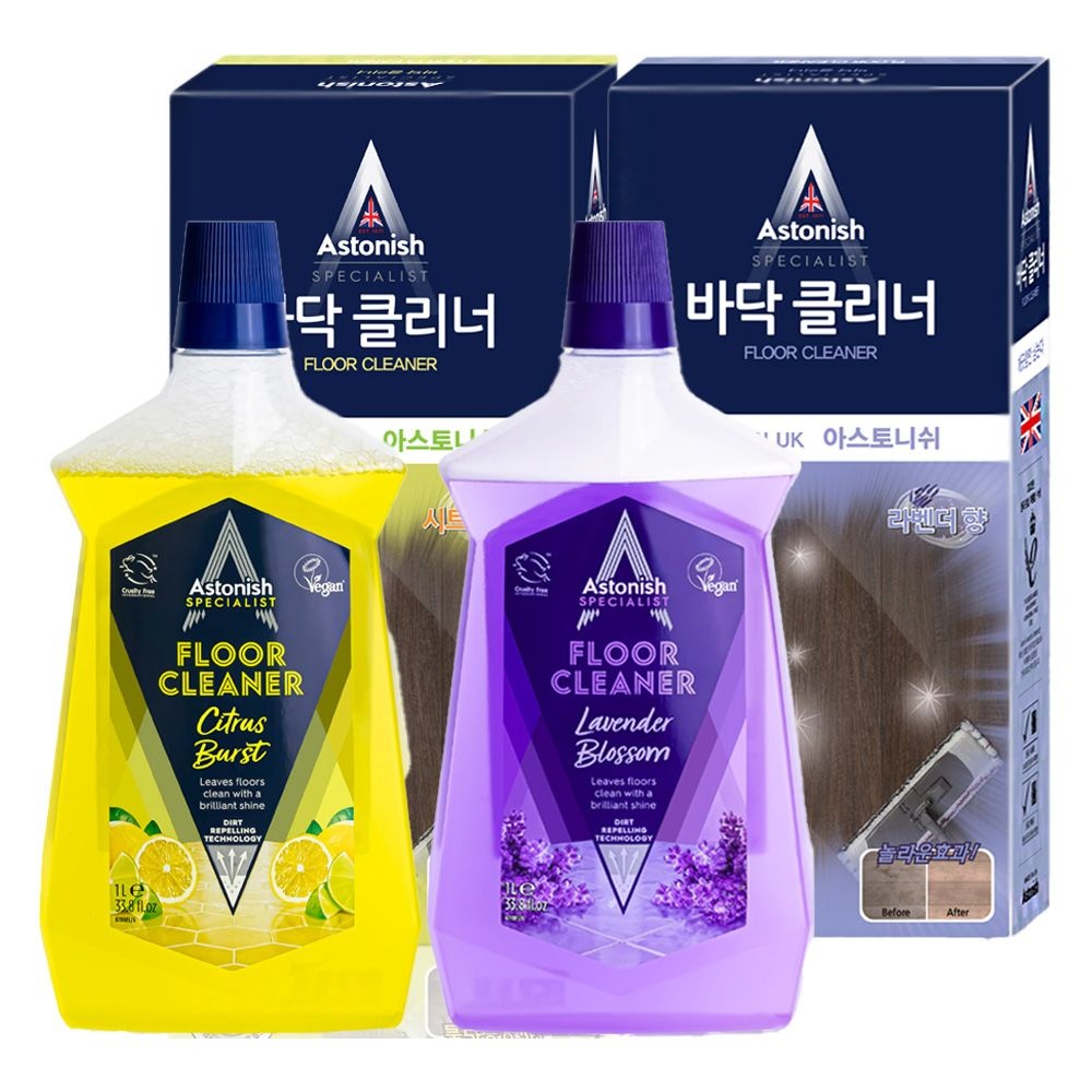 아스토니쉬 (1+1구성)아스토니쉬 바닥클리너 1000ml 시트러스 버스터+라벤더 블라썸 / 바닥 마루 거실 청소