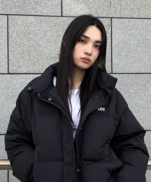 [정품] 리 우먼 래글런 숏 다운 블랙