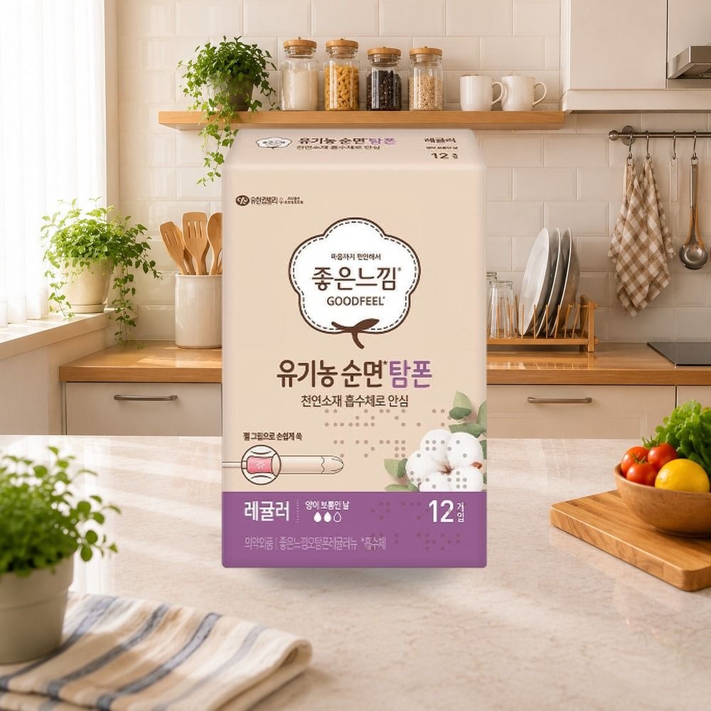 좋은느낌 유기농100%순면흡수체 탐폰 레귤러 12매 2개