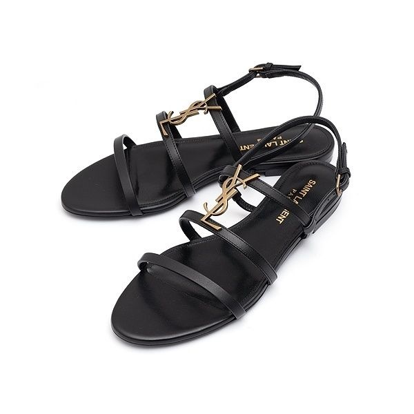 생로랑 라프리마 [SAINT LAURENT] 생로랑 모노그램 카산드라 플랫 샌들 652758-BDATT-1000