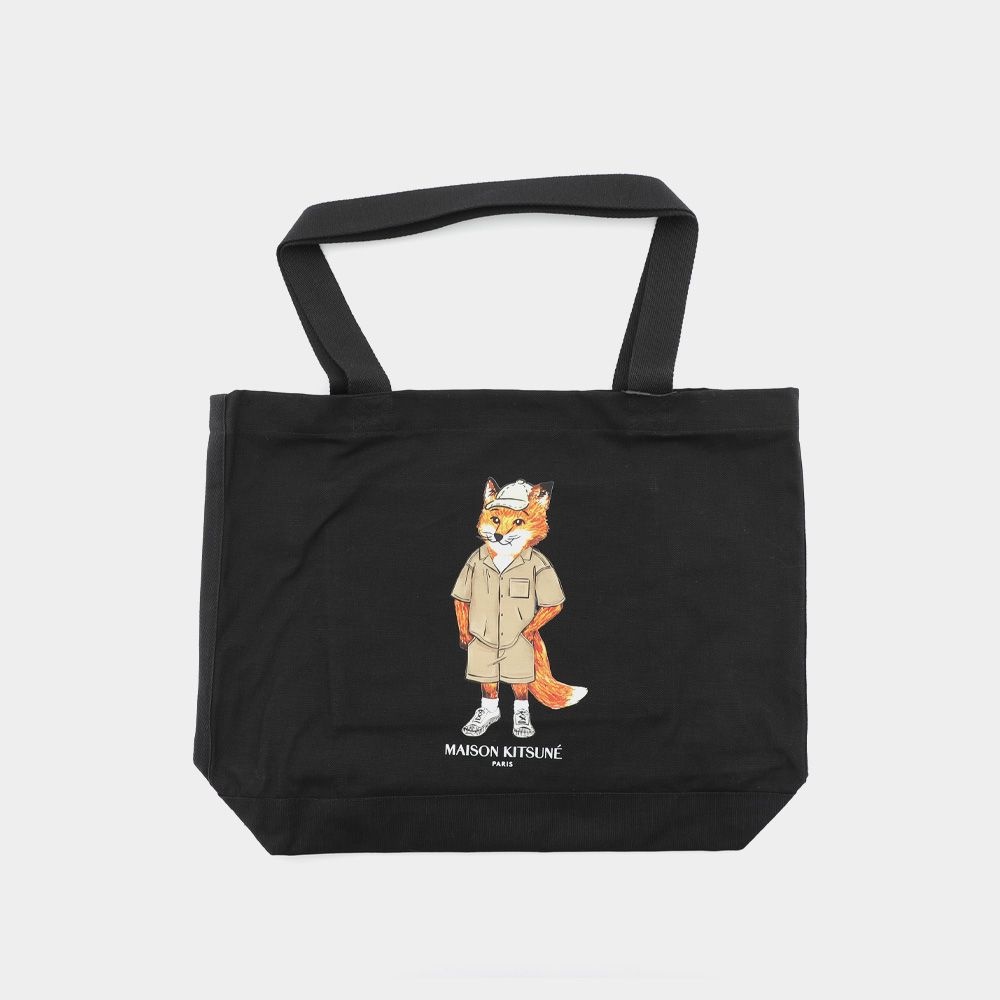 메종키츠네 드레스 폭스 프린트 캔버스 공용 토트백 QU05109WW9042 P199