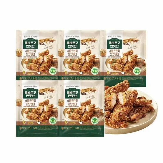 [하프클럽] (모바일)올바르고 반듯한 슈퍼크런치 치킨텐더 440g x 5팩