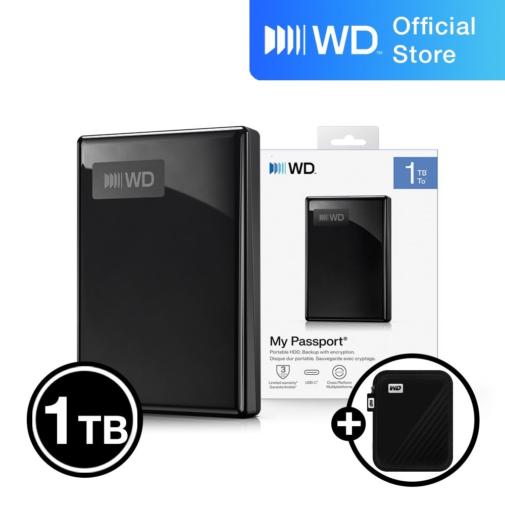 [오늘출발] 웨스턴디지털 [WD공식스토어/우체국택배] WD My Passport USB-C 외장하드 1TB 파우치증정