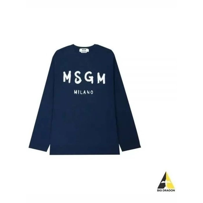 MSGM 라프리마 엠에스지엠 브러쉬드 로고 긴팔 티셔츠 3540MM511 237798 89