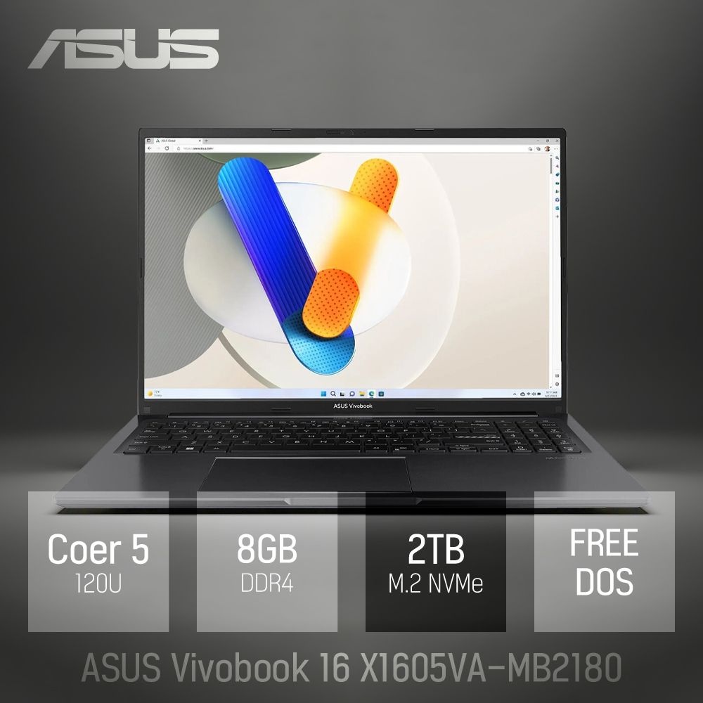 ASUS ⓒ ASUS 비보북 16 X1605VA-MB2180 8GB 2TB / 16인치 대화면 포토샵 영상편집 업무용 노트북