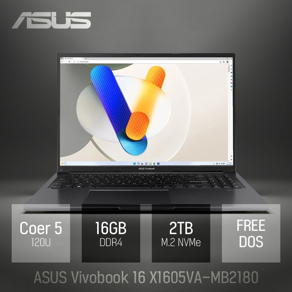 ASUS ⓒ ASUS 비보북 16 X1605VA-MB2180 16GB 2TB / 16인치 대화면 포토샵 영상편집 업무용 노트북