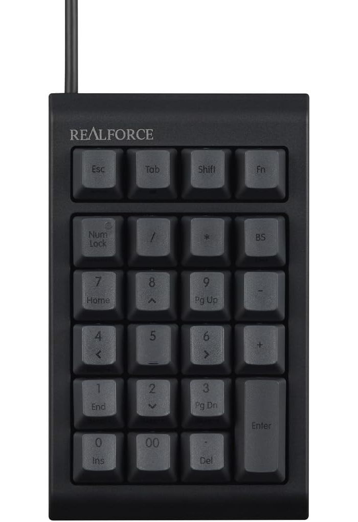 ‎Topre Corporation [해외] 리얼포스 RT1 텐키 키보드 유선 숫자키보드 45g T1UX11/21 화이트 블랙 2종