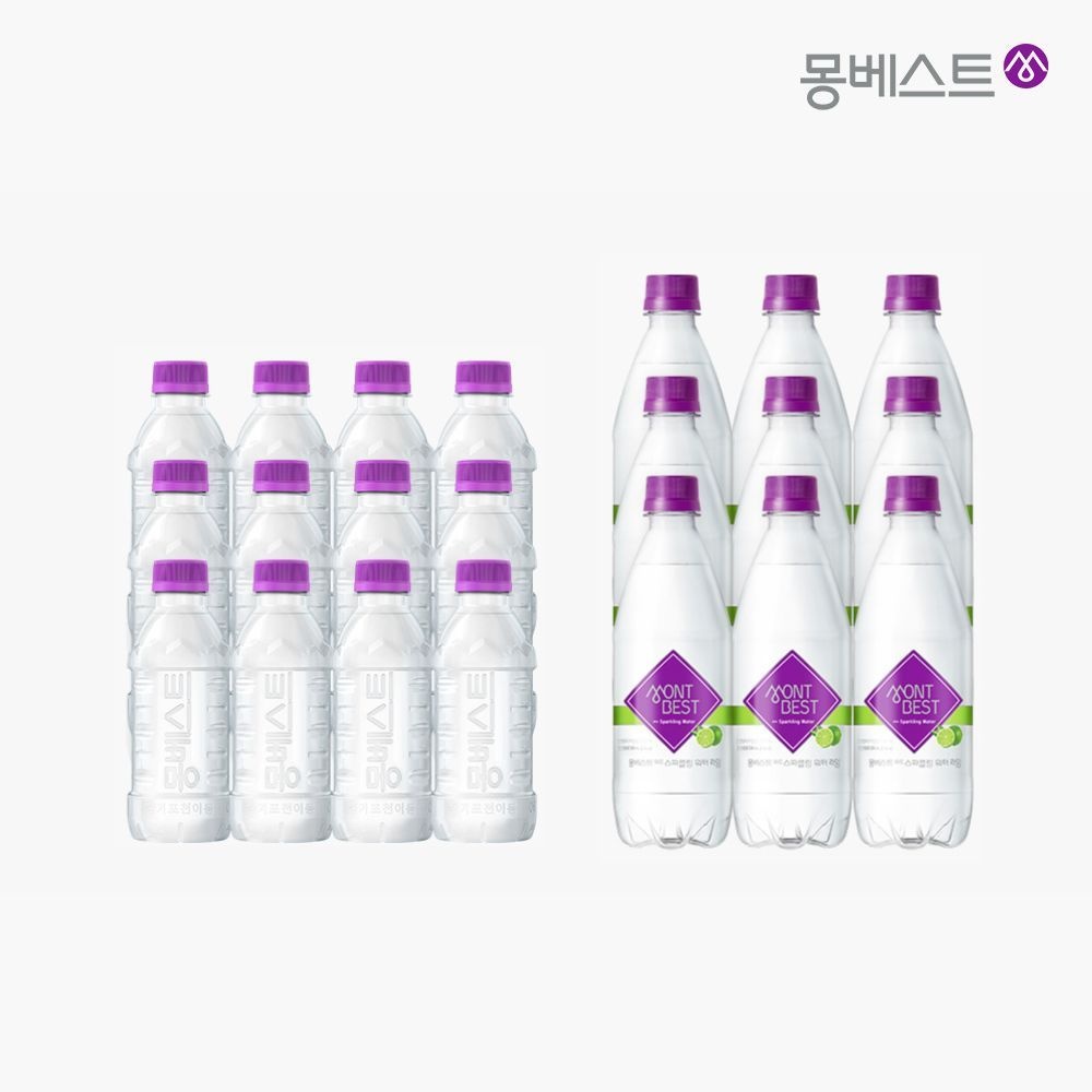 몽베스트 위드어스 생수 330mL 20병+라임 탄산수 500mL 20병(플레인,레몬,라임)