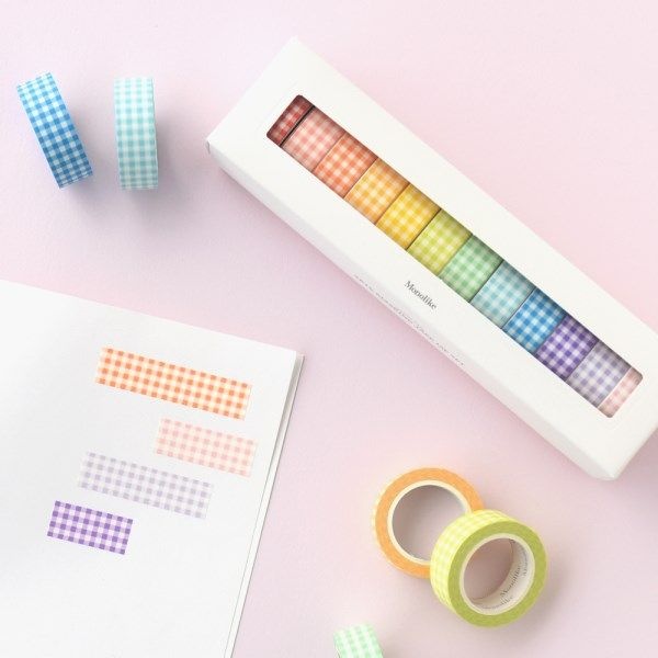 텐바이텐 아르떼 마스킹테이프 12P SET - Sherbet check