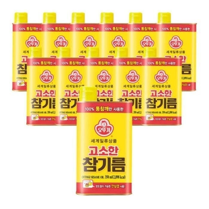 (현대Hmall) 오뚜기 고소한 참기름 캔 350ml 12개