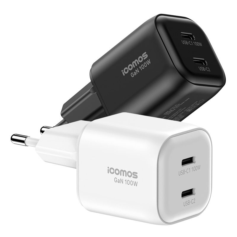 아이코모스 PD 3.2 100W AVS GAN 2포트 멀티 초고속 미니 충전기 HC01-2C
