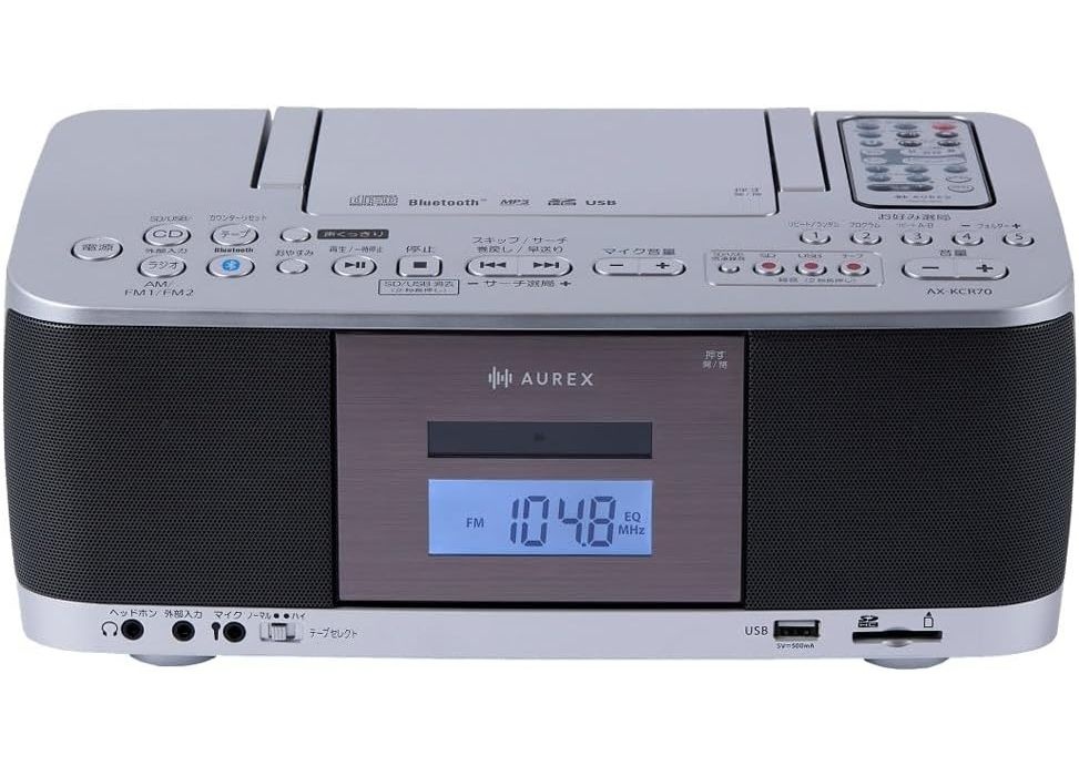도시바 [해외] 도시바 오렉스 블루투스 라디카세 CD 카세트 라디오 녹음기 AX-KCR70