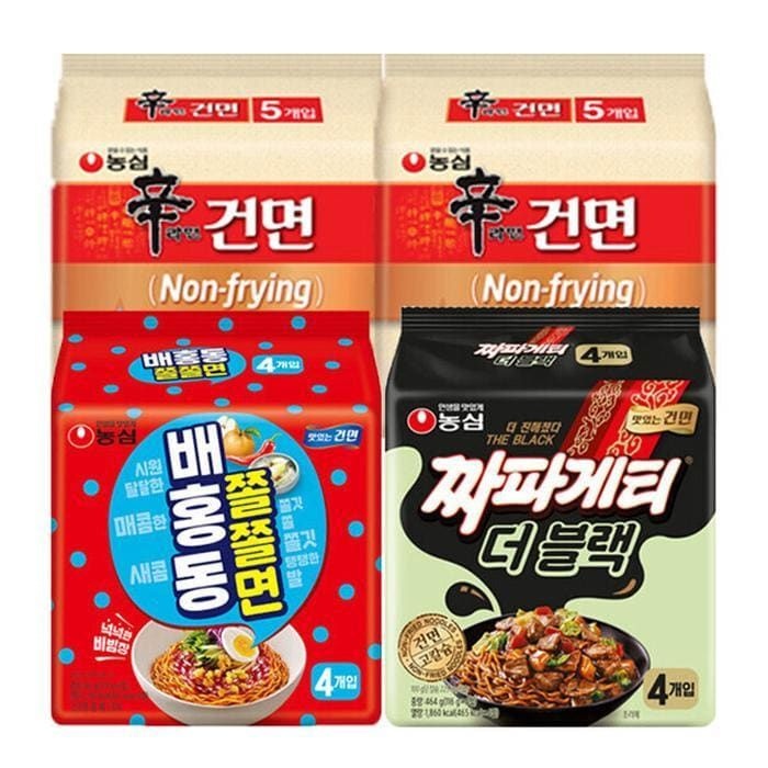 [셀러허브](현대Hmall) 신라면건면 10개+짜파게티 더블랙 4개+배홍동쫄쫄면 4개 총18개