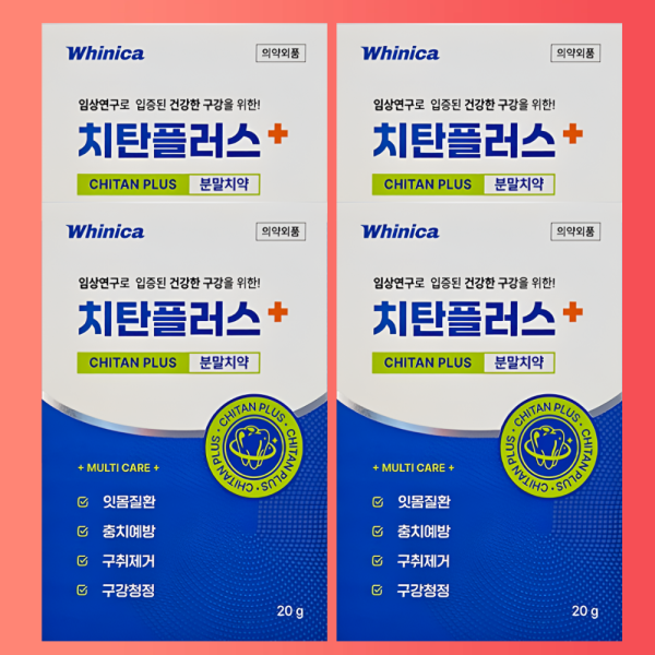 화이니카 치탄플러스 분말치약 20g 4개 잇몸질환 구취제거 구강케어
