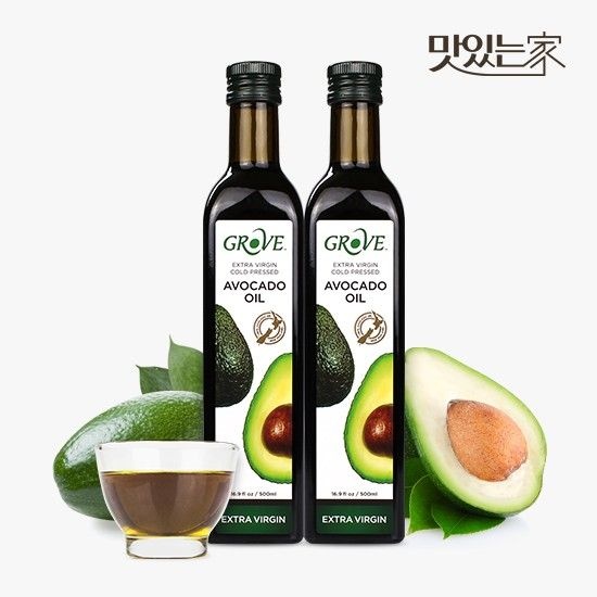그로브 냉압착 엑스트라버진 아보카도오일 500ml X2병 뉴질랜드 아보카도유