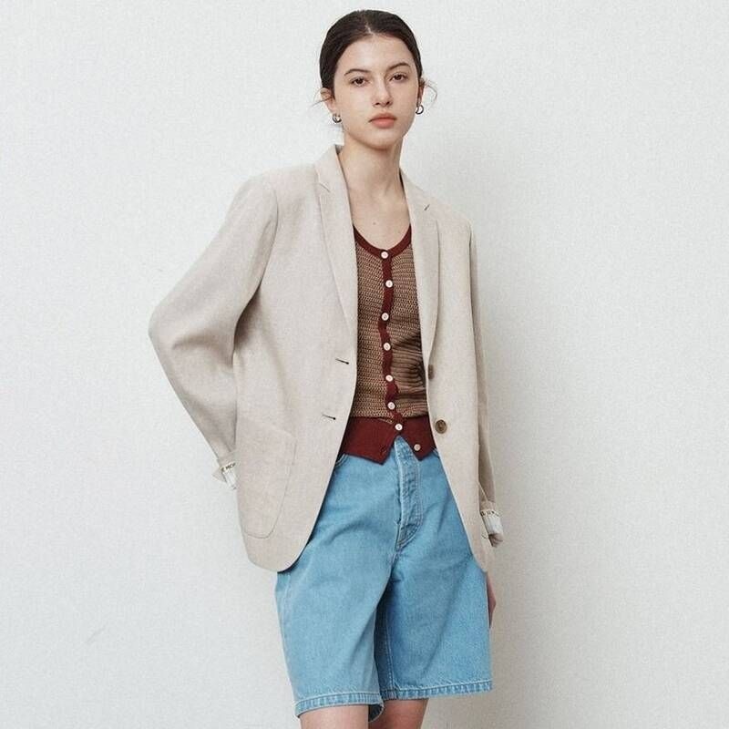 르몽생미셸 린넨 자켓 Linen tailored single jacket_beige_LSTD0JK04WBE10 P7Q3R8S1 C5D8E3F1
