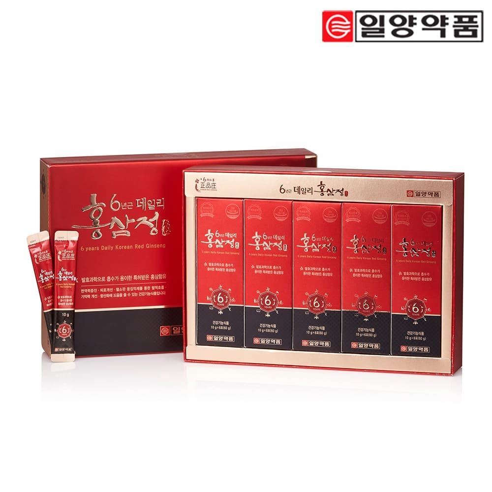 (현대Hmall) 일양약품 6년근 데일리 홍삼정스틱 12g 30포 2박스+쇼핑백-선물세트 명절선물 홍삼
