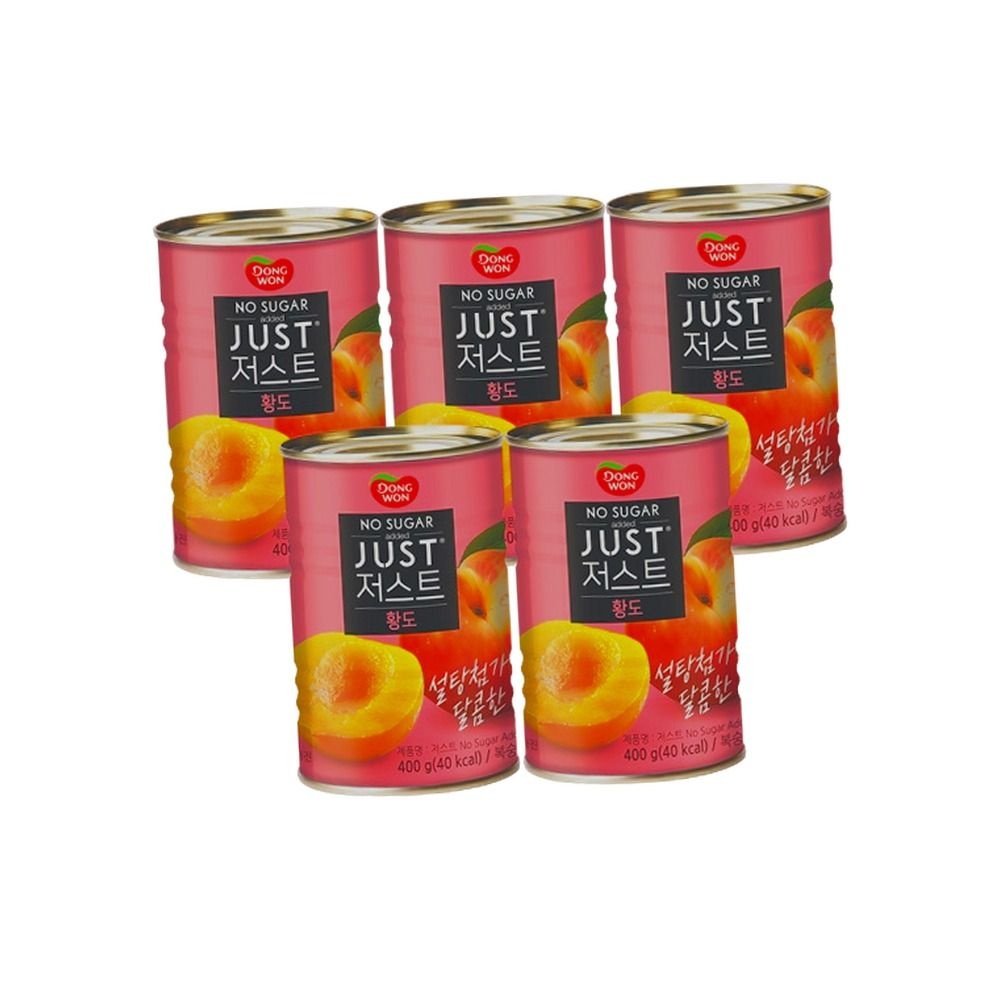 동원 JUST 노슈가 황도 2절 통조림 400g 5캔