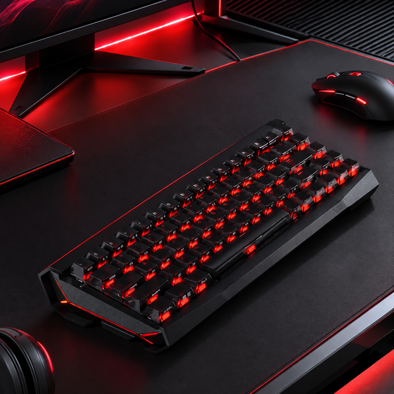 [해외] MSI X68K 68키 풀알루미늄 커스텀 게이밍 키보드 유선 미니 자석축 자성축