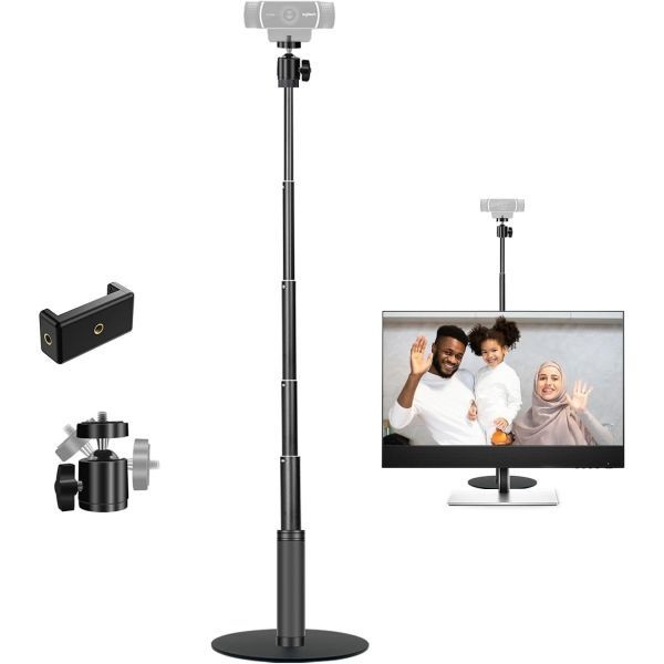 [해외] 웹캠 스탠드 28인치 데스크용 로지텍 C922 C930e C920S C920 C615 C960 C920x BRIO 4K NexiGo N60 등 호환 가능한 높이 조절 마운트