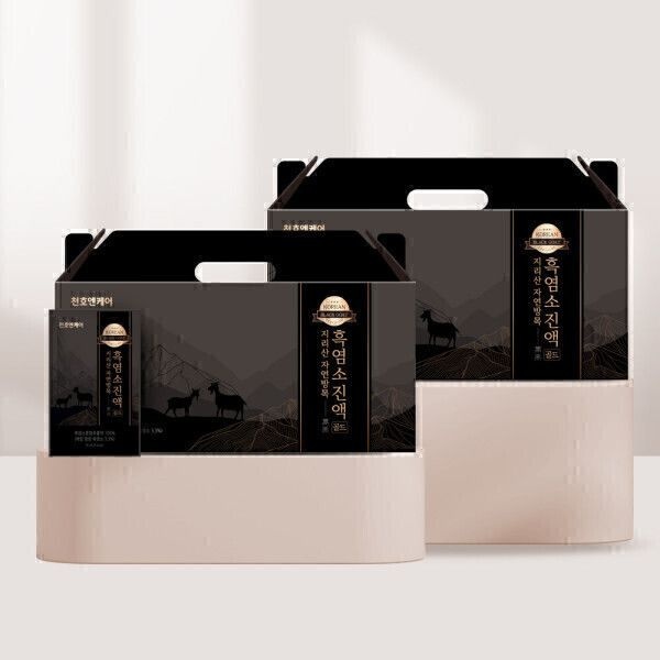 지리산 자연방목 흑염소진액 골드 70mL x 30팩 x 2박스 / 흑염소즙 +쇼핑백 2매 레몬진저2포 증정