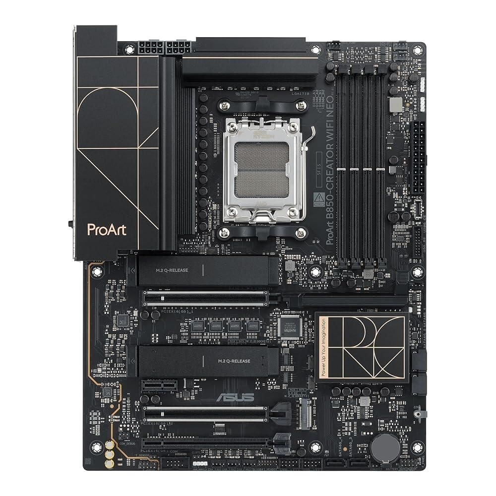 [해외] ASUS ProArt X870E-CREATOR WiFi AMD AM5 X870E ATX 마더보드 PCIe 5.0 x16 슬롯, 차세대 GPU, 16+2+2 파워 스테이지, DDR5, 듀얼 USB4, 10Gb