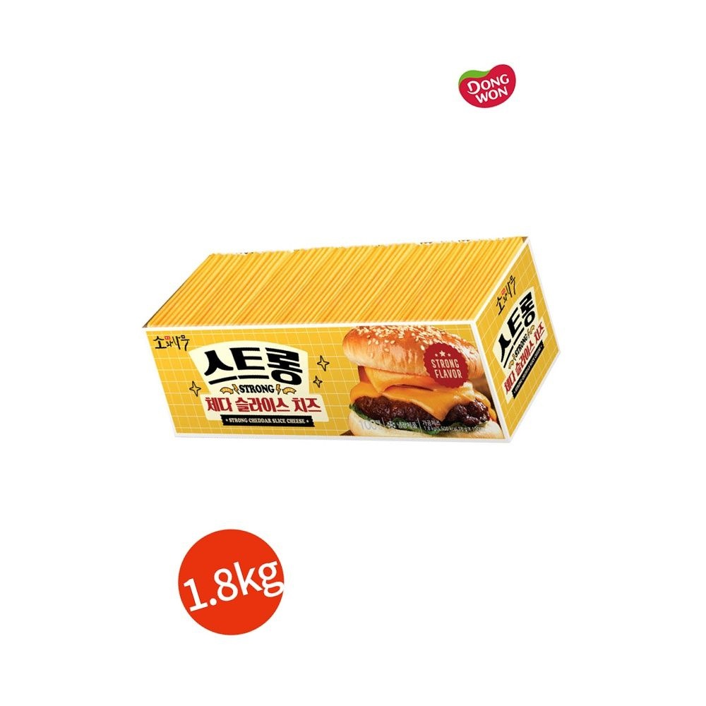 동원 소와나무 스트롱 체다 슬라이스 치즈 100매 홈베이킹
