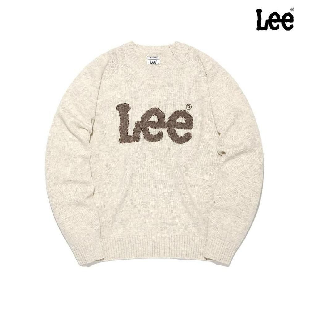LEETEK 리 LEE 아플리케 빅 로고 니트 오트밀 LE2603KT01OT
